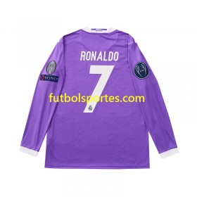 Camiseta Real Madrid Cristiano Ronaldo 7 2016 Retro Niño Segunda Equipación Manga Larga